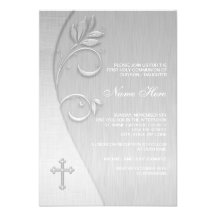 Premières invitations de communion de blanc élégan