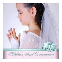 Premières invitations de communion de photo bleue  invitations