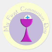 Premiers autocollants de jour de communion d'enfan