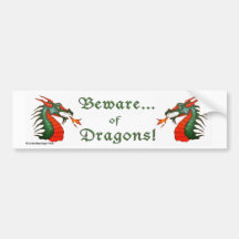 Prenez garde des dragons autocollant pour voiture