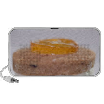 Présentation de pâtisserie avec la gelée haut-parleur iPod