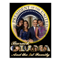 PRÉSIDENT OBAMA ET PREMIÈRE FAMILLE CARTES POSTALES