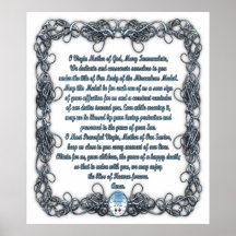 Prière à la médaille miraculeuse affiche