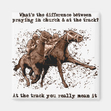 Prière aux courses de cheval magnets pour réfrigérateur