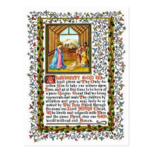 Prière chrétienne avec la nativité cartes postales