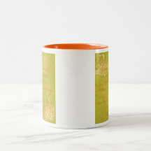 Prière de sérénité orange et verte tasse à café