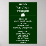 Prière irlandaise de cuisine affiche