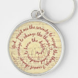 Prière Keychain de sérénité de parchemin Porte-clés