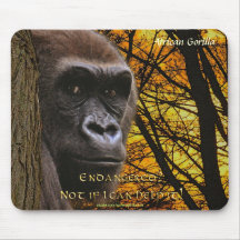 Primat sauvage Mousepad d'espèce menacée de gorill Tapis De Souris