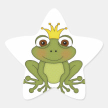 Prince de grenouille de conte de fées avec la cour autocollants