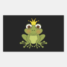 Prince de grenouille de conte de fées avec la cour autocollants en rectangle