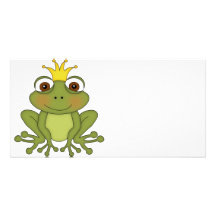 Prince de grenouille de conte de fées avec la cour carte avec photo