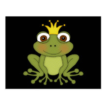 Prince de grenouille de conte de fées avec la cour cartes postales