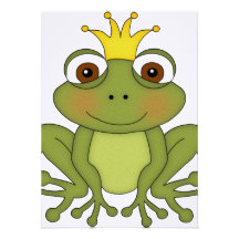 Prince de grenouille de conte de fées avec la cour faire-parts