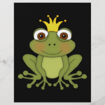 Prince de grenouille de conte de fées avec la cour prospectus en couleur