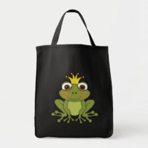 Prince de grenouille de conte de fées avec la cour sac de toile