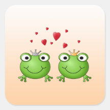 Prince de grenouille et princesse de grenouille, a adhésif