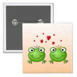 Prince de grenouille et princesse de grenouille, a badge avec épingle