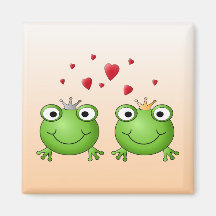 Prince de grenouille et princesse de grenouille, a aimant pour réfrigérateur
