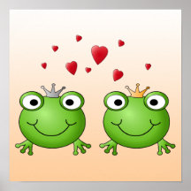 Prince de grenouille et princesse de grenouille, a affiche