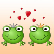 Prince de grenouille et princesse de grenouille, a photo en relief