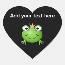 Prince de grenouille. Grenouille de sourire avec u Autocollants En Cœur