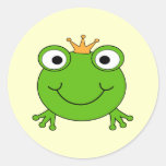 Prince de grenouille. Grenouille de sourire avec u Adhésifs