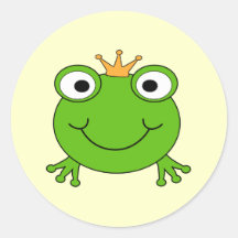 Prince de grenouille. Grenouille de sourire avec u Adhésifs
