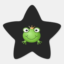 Prince de grenouille. Grenouille de sourire avec u Autocollants