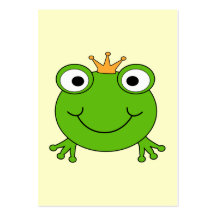 Prince de grenouille. Grenouille de sourire avec u Modèles De Cartes De Visite