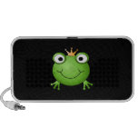 Prince de grenouille. Grenouille de sourire avec u Haut-parleurs De Voyage