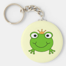 Prince de grenouille. Grenouille de sourire avec u Porte-clé