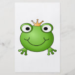 Prince de grenouille. Grenouille de sourire avec u Prospectus Personnalisés