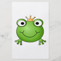 Prince de grenouille. Grenouille de sourire avec u Prospectus Personnalisés