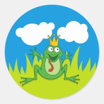Prince Frog Autocollants Ronds