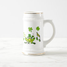 Prince irlandais Cute Cartoon Frog Shamrock Stein Mugs À Café