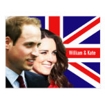 Prince William et carte postale de Kate