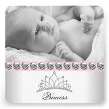 Princesse assez rose Baby Birth Announcements Cartons D'invitation Personnalisés