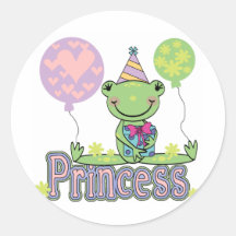 Princesse Birthday Tshirts et cadeaux de grenouill Autocollants