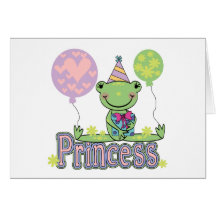 Princesse Birthday Tshirts et cadeaux de grenouill Cartes