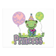 Princesse Birthday Tshirts et cadeaux de grenouill Carte Postale
