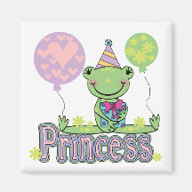 Princesse Birthday Tshirts et cadeaux de grenouill Aimant Pour Réfrigérateur