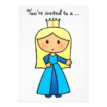 Princesse blonde mignonne Bridal Shower de clipart Faire-part Personnalisé