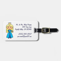 Princesse blonde mignonne de clipart (images graph étiquette à bagage