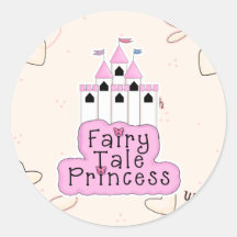 Princesse Castle Design de conte de fées Autocollant Rond