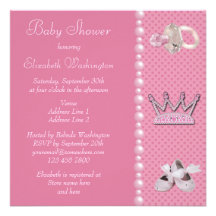 Princesse Crown Shoes et baby shower de tétine de  Invitations Personnalisées