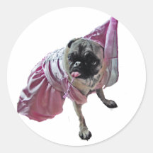 Princesse de carlin autocollant rond
