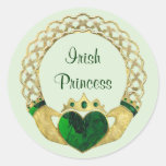 Princesse de Claddagh Autocollants Ronds