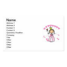 Princesse de coeurs cartes de visite professionnelles