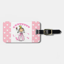Princesse de coeurs étiquette pour bagages